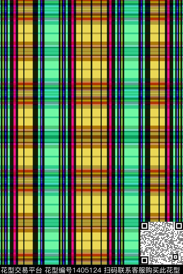 几何格子条纹数码印花华亿平台下载（图片编号: 1405124） - 瓦栏（Walan）