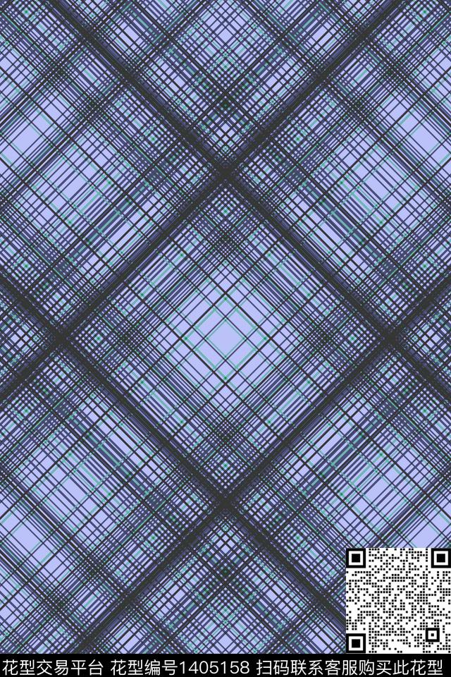 几何格子条纹数码印花华亿平台下载（图片编号: 1405158） - 瓦栏（Walan）