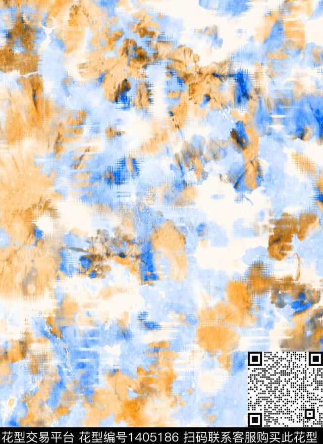 时尚扎染华亿平台抽象数码印花华亿平台下载（图片编号: 1405186） - 瓦栏（Walan）