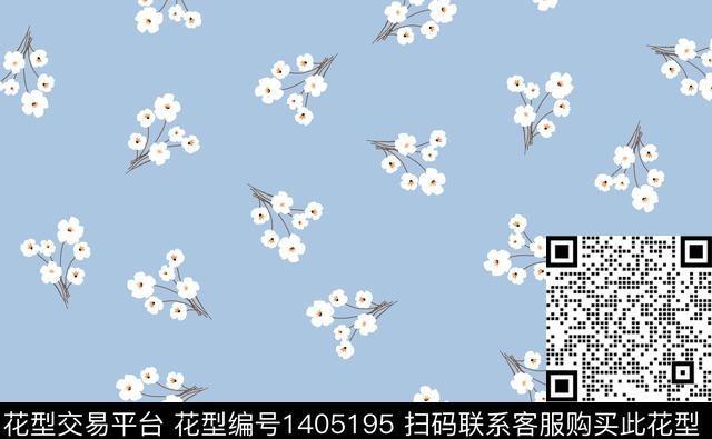 连衣裙大牌风小碎花数码印花华亿平台下载（图片编号: 1405195） - 瓦栏（Walan）