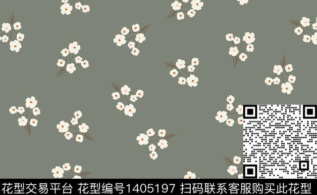 连衣裙大牌风小碎花数码印花华亿平台下载（图片编号: 1405197） - 瓦栏（Walan）