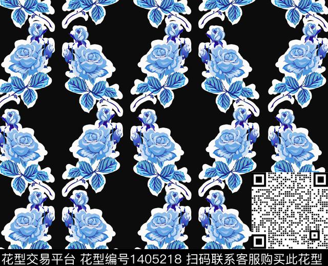 连衣裙花卉大牌风数码印花华亿平台下载（图片编号: 1405218） - 瓦栏（Walan）