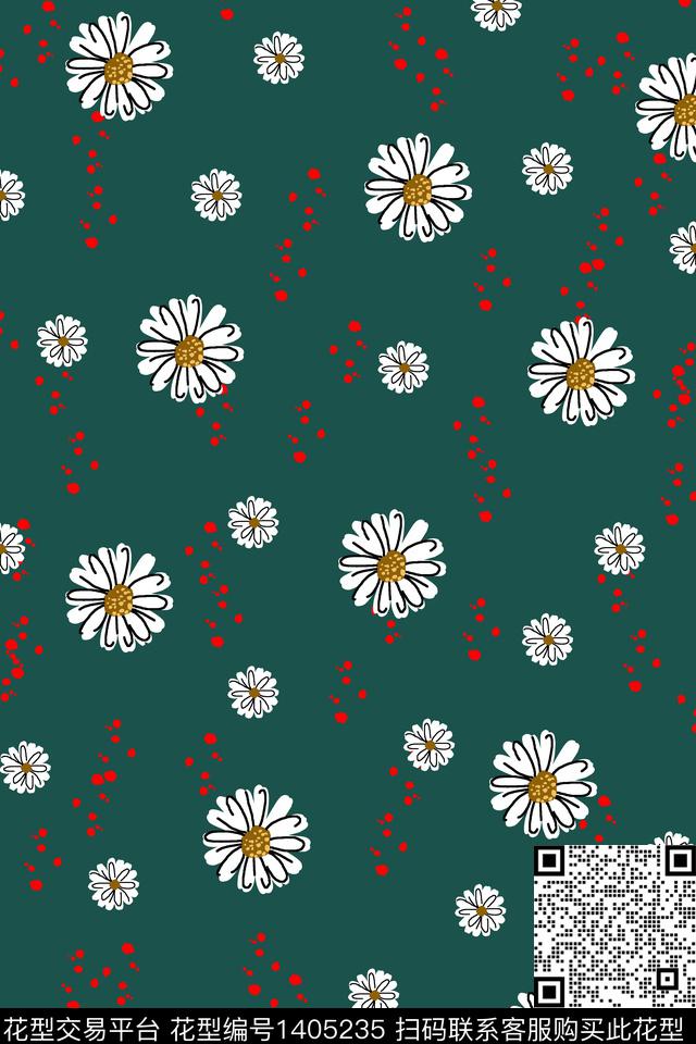 满版散花小雏菊小碎花传统印花华亿平台下载（图片编号: 1405235） - 瓦栏（Walan）