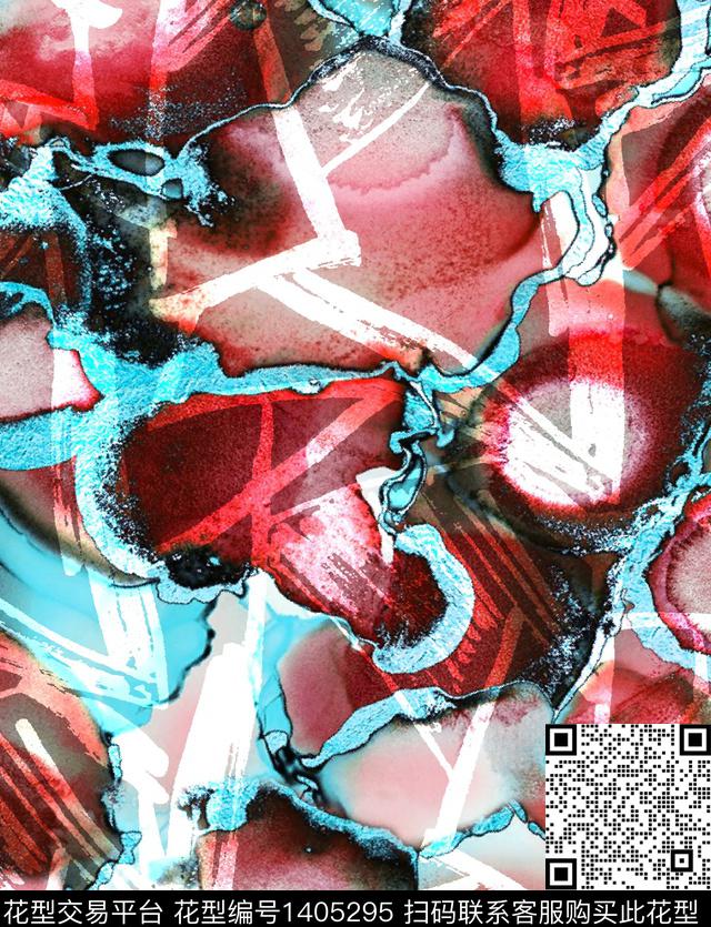 涂鸦时尚肌理数码印花华亿平台下载（图片编号: 1405295） - 瓦栏（Walan）