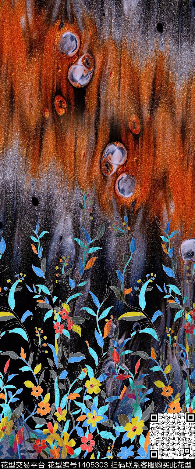 定位花女装定位花连衣裙数码印花华亿平台下载（图片编号: 1405303） - 瓦栏（Walan）