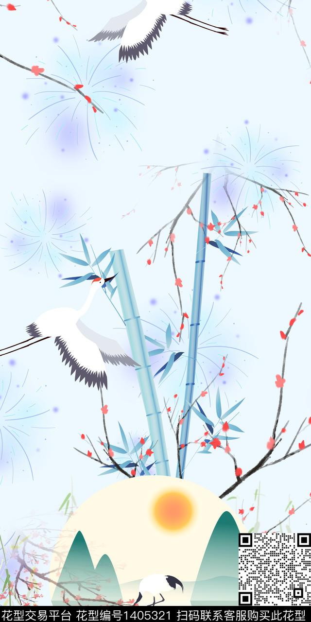 定位花花卉旗袍传统印花华亿平台下载（图片编号: 1405321） - 瓦栏（Walan）