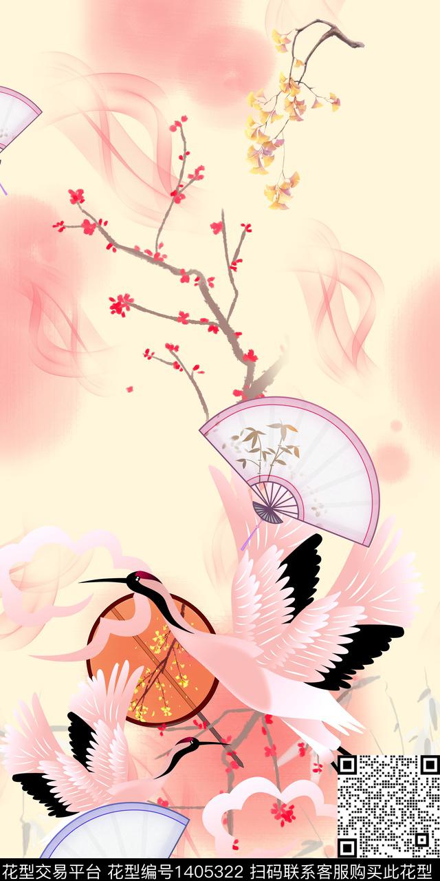 定位花花卉旗袍传统印花华亿平台下载（图片编号: 1405322） - 瓦栏（Walan）