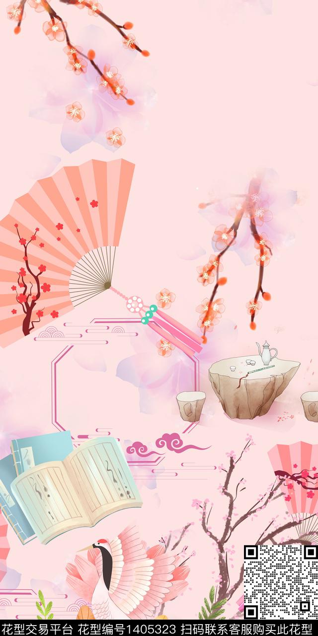 定位花花卉旗袍传统印花华亿平台下载（图片编号: 1405323） - 瓦栏（Walan）