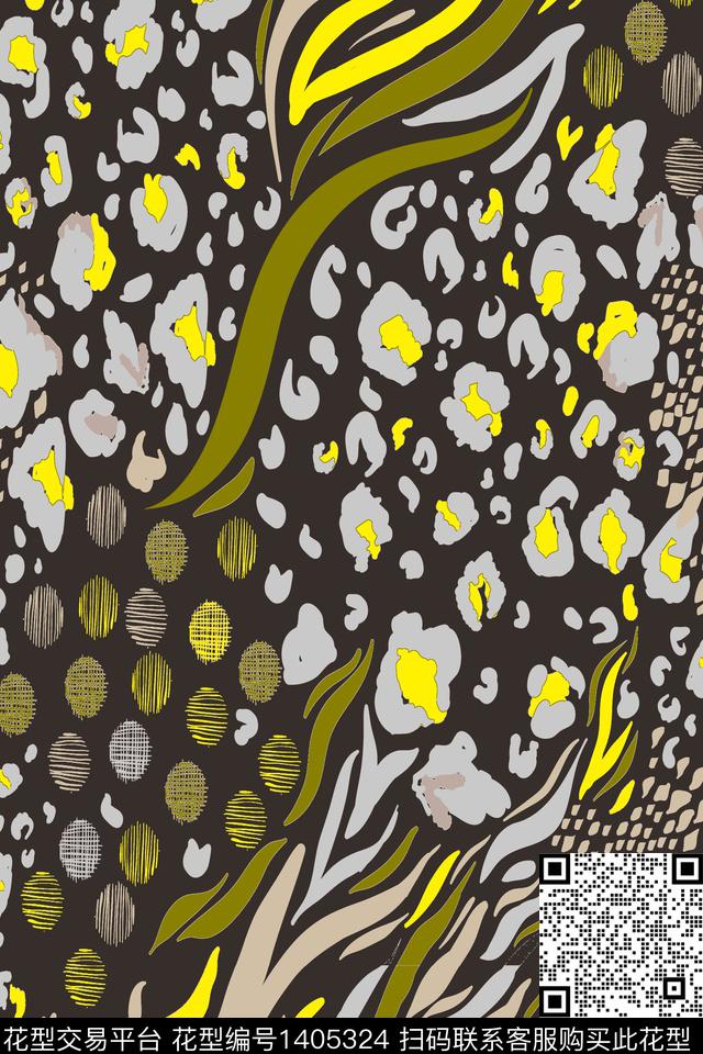 大牌风黑底花卉绿色传统印花华亿平台下载（图片编号: 1405324） - 瓦栏（Walan）