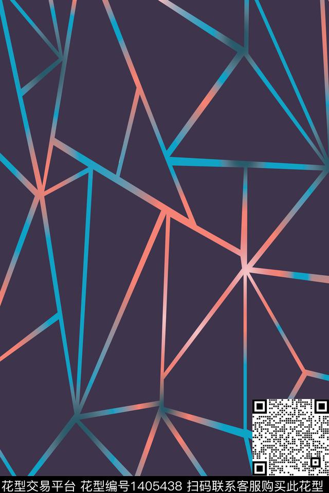 线条几何男装数码印花华亿平台下载（图片编号: 1405438） - 瓦栏（Walan）