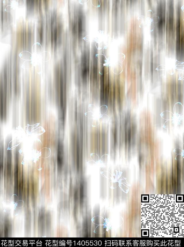 抽象花卉印花水彩花卉数码印花华亿平台下载（图片编号: 1405530） - 瓦栏（Walan）