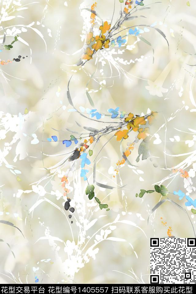 花卉大牌风小清新数码印花华亿平台下载（图片编号: 1405557） - 瓦栏（Walan）