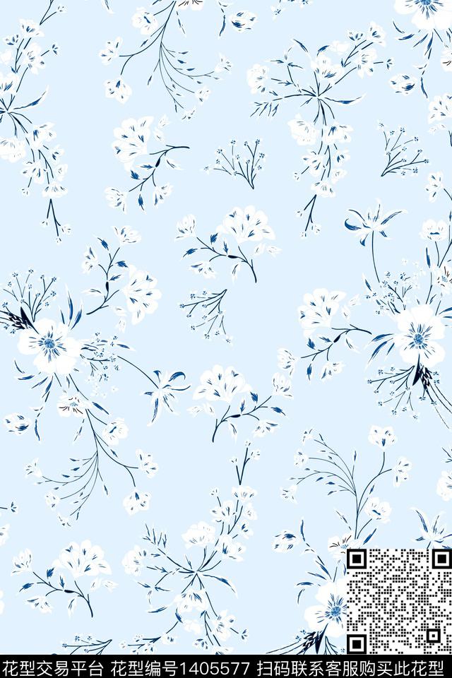 简约绿植树叶大牌风传统印花华亿平台下载（图片编号: 1405577） - 瓦栏（Walan）