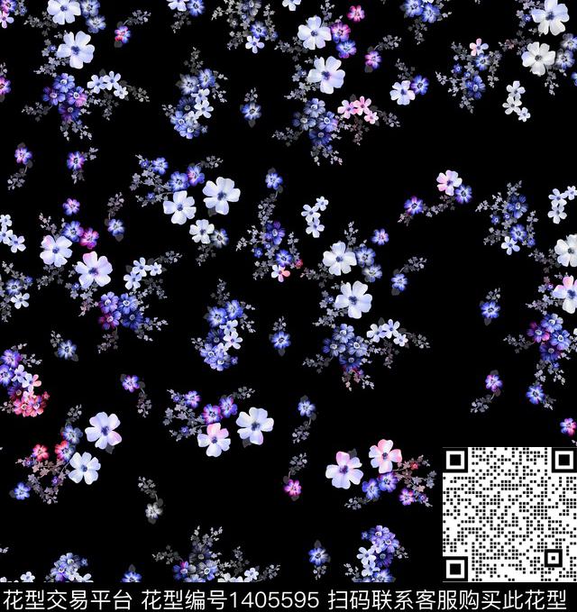 定位花扎染华亿平台花卉数码印花华亿平台下载（图片编号: 1405595） - 瓦栏（Walan）