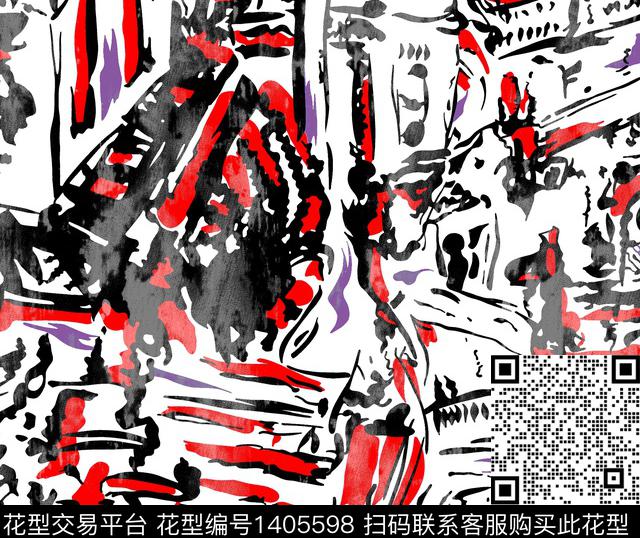 定位花扎染华亿平台花卉数码印花华亿平台下载（图片编号: 1405598） - 瓦栏（Walan）