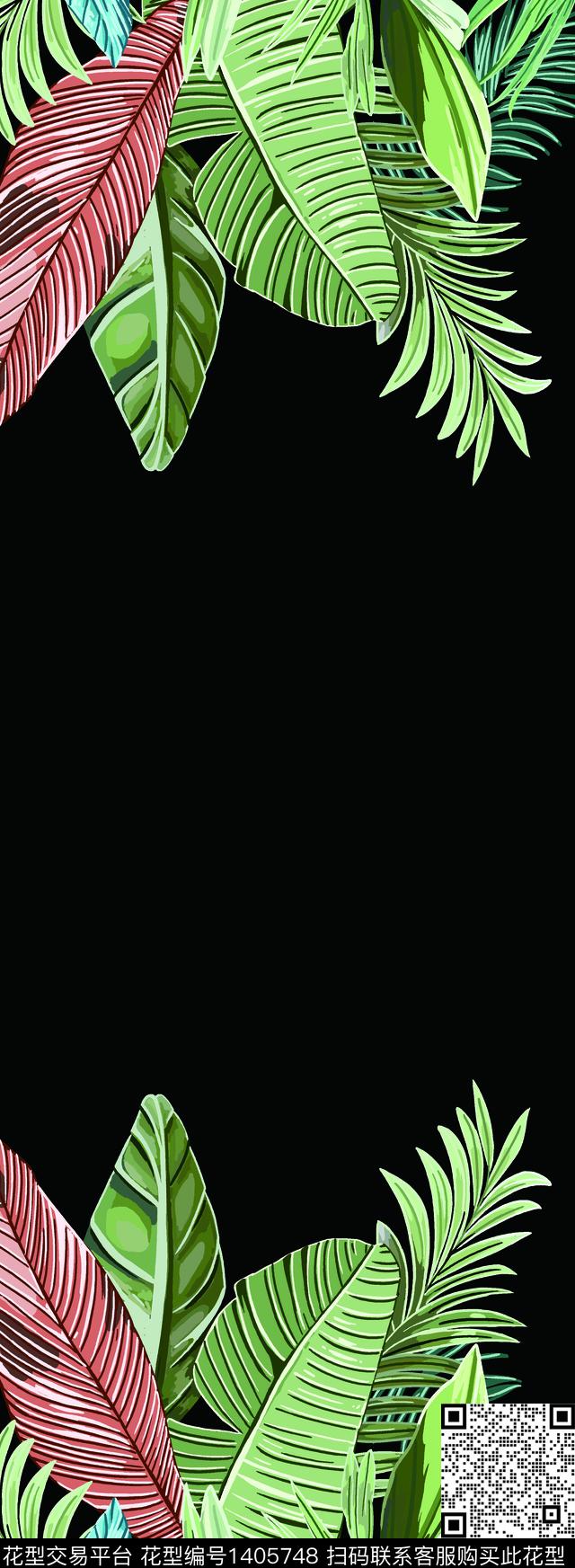 民族花卉二方连续连衣裙数码印花华亿平台下载（图片编号: 1405748） - 瓦栏（Walan）