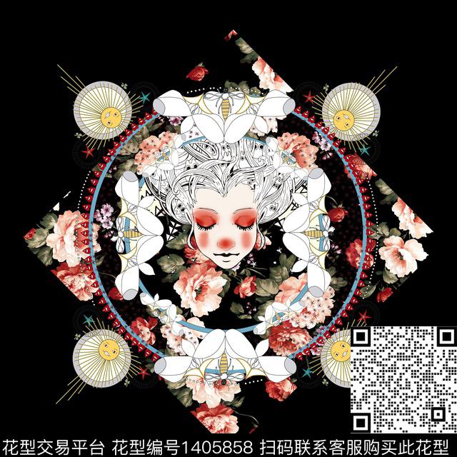 花卉审女装定位花数码印花华亿平台下载（图片编号: 1405858） - 瓦栏（Walan）