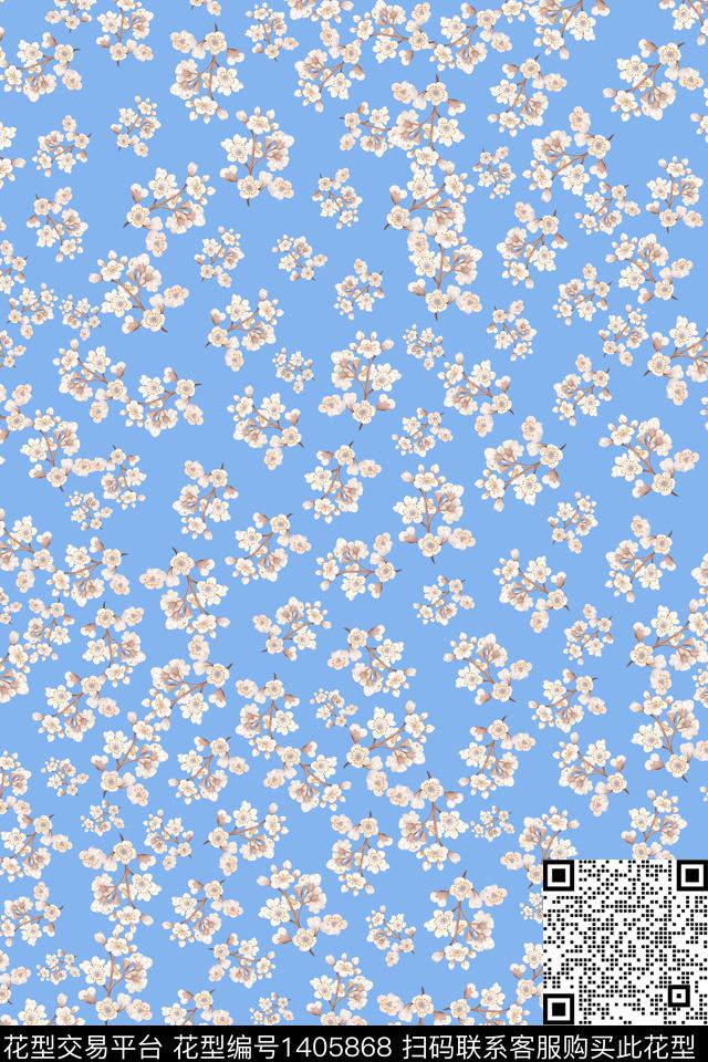 绿植树叶雪纺大牌风传统印花华亿平台下载（图片编号: 1405868） - 瓦栏（Walan）