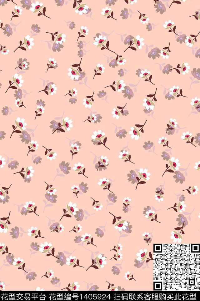 连衣裙花卉小碎花传统印花华亿平台下载（图片编号: 1405924） - 瓦栏（Walan）