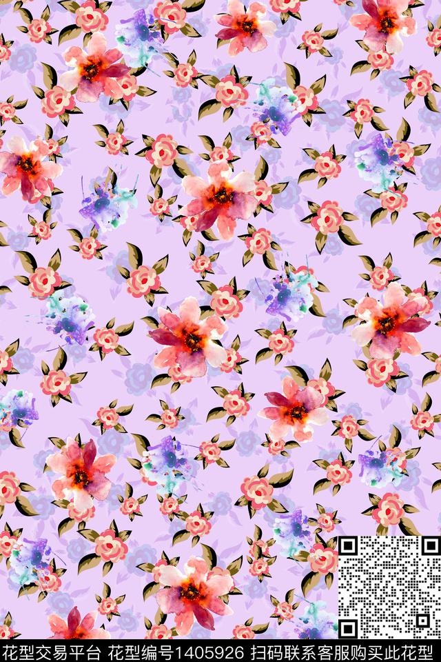 连衣裙花卉小碎花传统印花华亿平台下载（图片编号: 1405926） - 瓦栏（Walan）