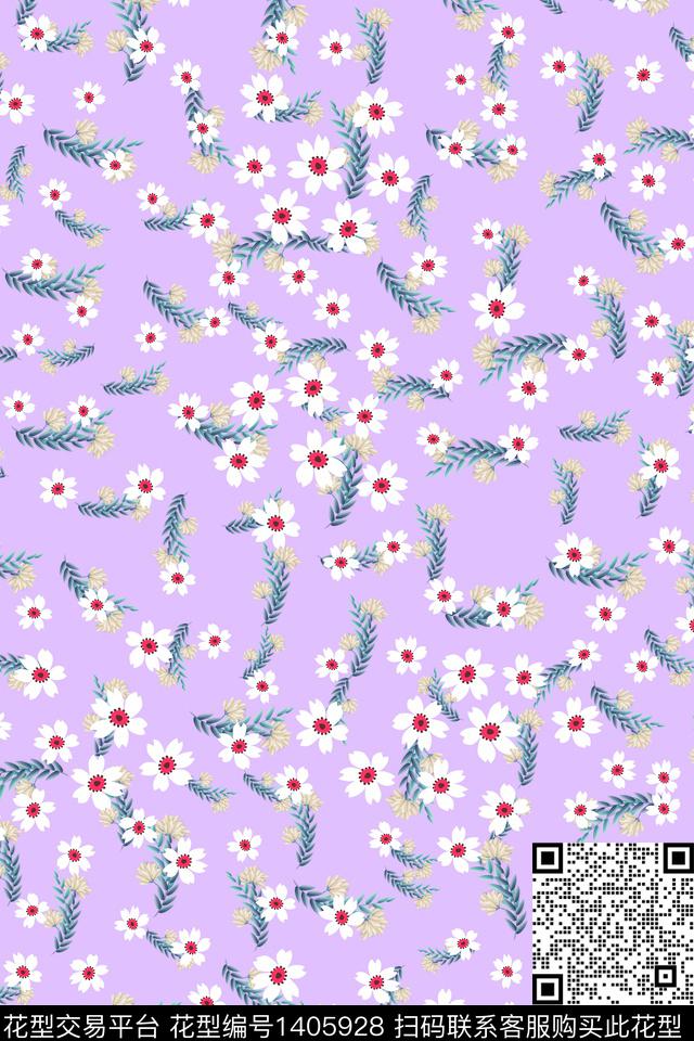 连衣裙花卉小碎花传统印花华亿平台下载（图片编号: 1405928） - 瓦栏（Walan）