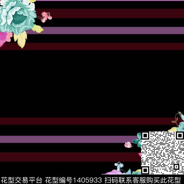 方巾花卉大牌风传统印花华亿平台下载（图片编号: 1405933） - 瓦栏（Walan）