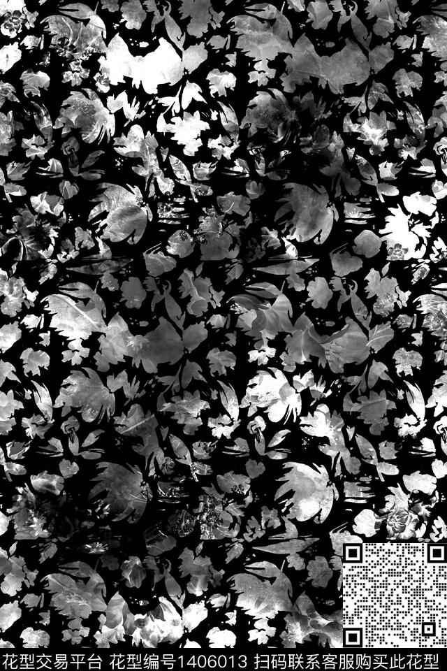 花卉真丝小碎花数码印花华亿平台下载（图片编号: 1406013） - 瓦栏（Walan）