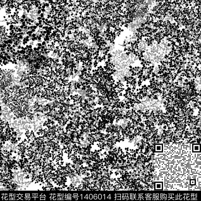 花卉真丝小碎花数码印花华亿平台下载（图片编号: 1406014） - 瓦栏（Walan）
