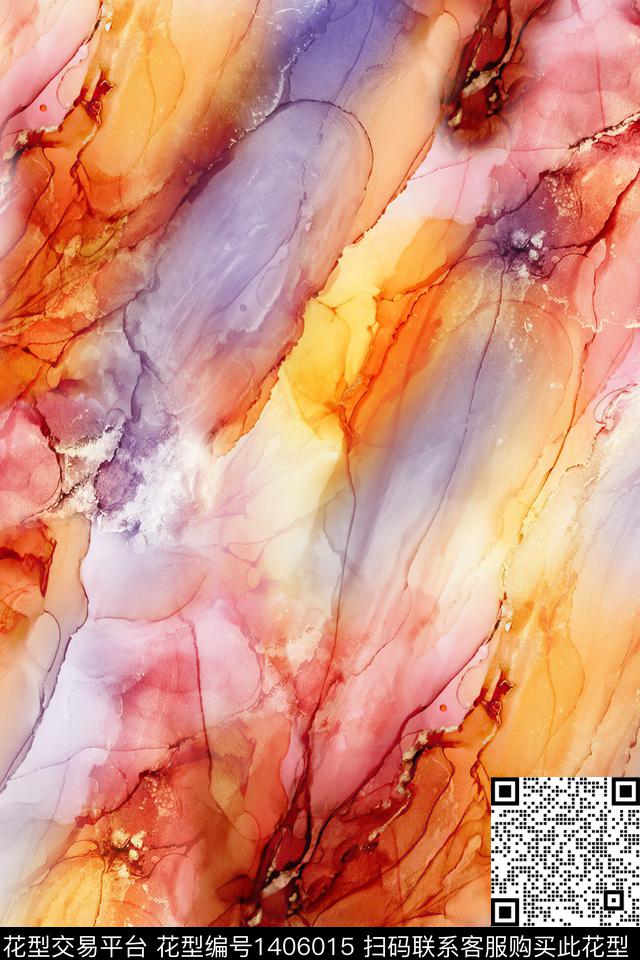 肌理扎染华亿平台大牌风数码印花华亿平台下载（图片编号: 1406015） - 瓦栏（Walan）