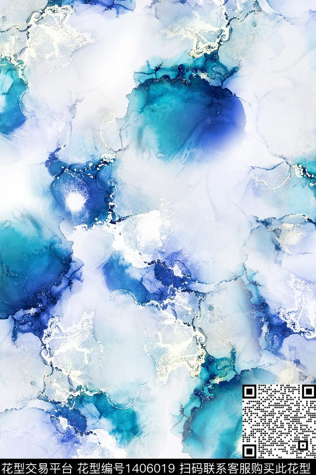 肌理扎染华亿平台大牌风数码印花华亿平台下载（图片编号: 1406019） - 瓦栏（Walan）