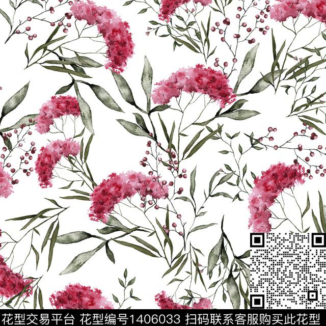 绿植树叶花卉大牌风数码印花华亿平台下载（图片编号: 1406033） - 瓦栏（Walan）