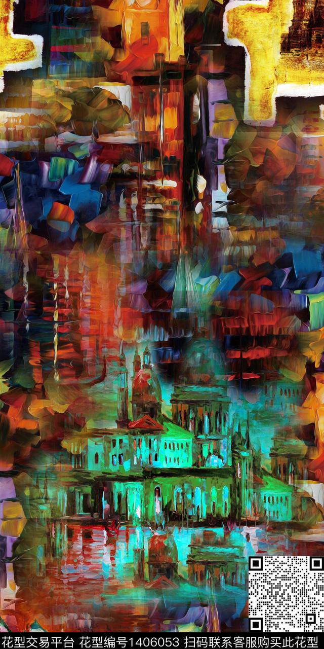 肌理花卉抽象数码印花华亿平台下载（图片编号: 1406053） - 瓦栏（Walan）