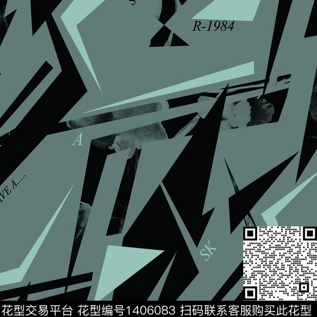 几何男装满版花大牌风传统印花华亿平台下载（图片编号: 1406083） - 瓦栏（Walan）