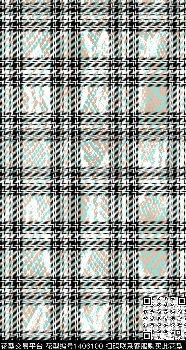 格子男装纹理数码印花华亿平台下载（图片编号: 1406100） - 瓦栏（Walan）