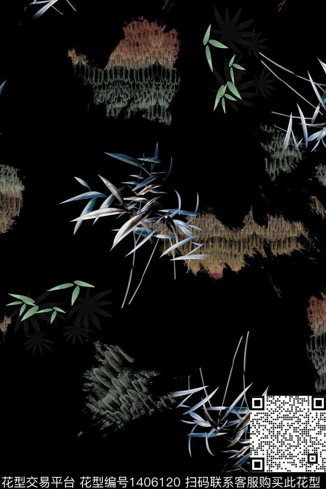 几何花卉大牌风数码印花华亿平台下载（图片编号: 1406120） - 瓦栏（Walan）