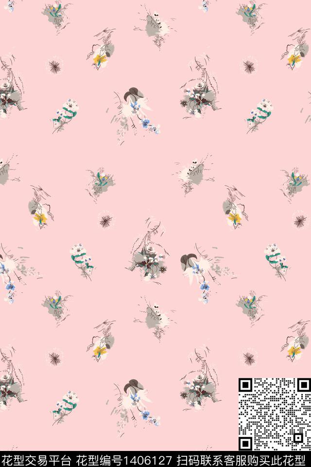 绿植树叶花卉大牌风数码印花华亿平台下载（图片编号: 1406127） - 瓦栏（Walan）