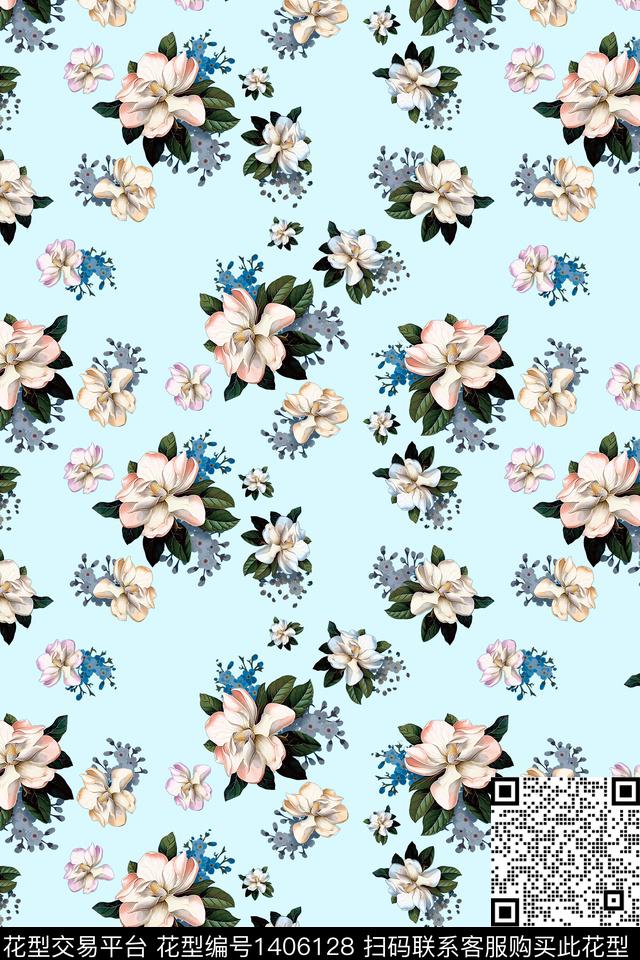 绿植树叶花卉大牌风数码印花华亿平台下载（图片编号: 1406128） - 瓦栏（Walan）