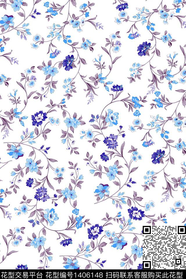 简约水彩大牌风传统印花华亿平台下载（图片编号: 1406148） - 瓦栏（Walan）