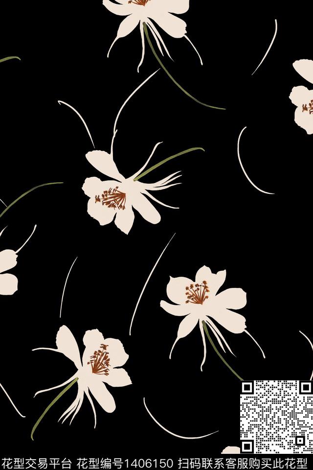 简约大牌风大花传统印花华亿平台下载（图片编号: 1406150） - 瓦栏（Walan）