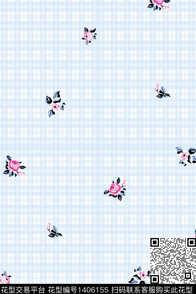 简约格子雪纺传统印花华亿平台下载（图片编号: 1406155） - 瓦栏（Walan）