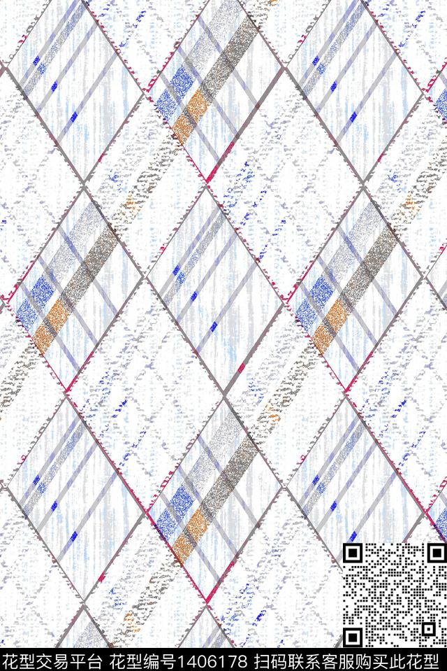 几何大牌风休闲数码印花华亿平台下载（图片编号: 1406178） - 瓦栏（Walan）