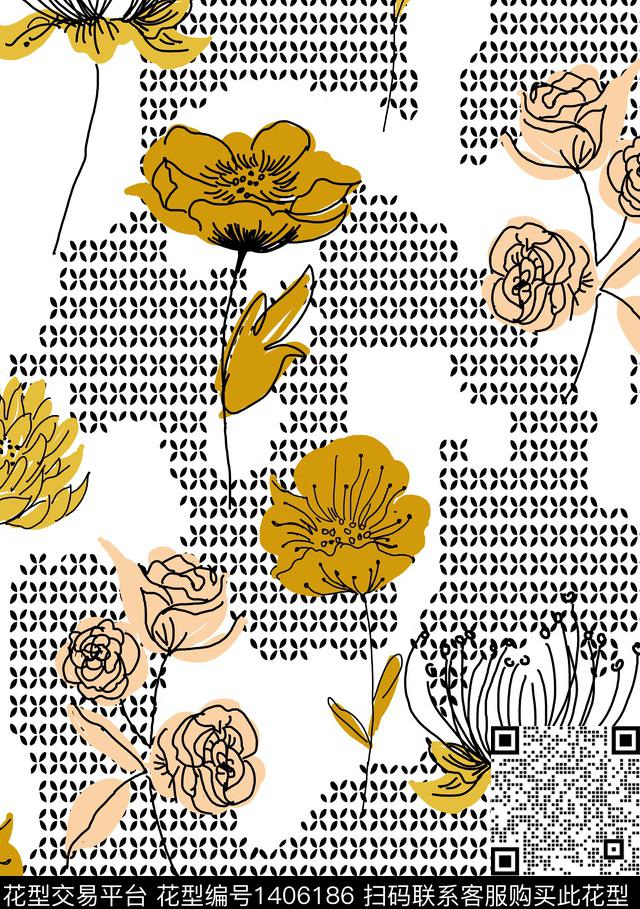 线条几何简约传统印花华亿平台下载（图片编号: 1406186） - 瓦栏（Walan）