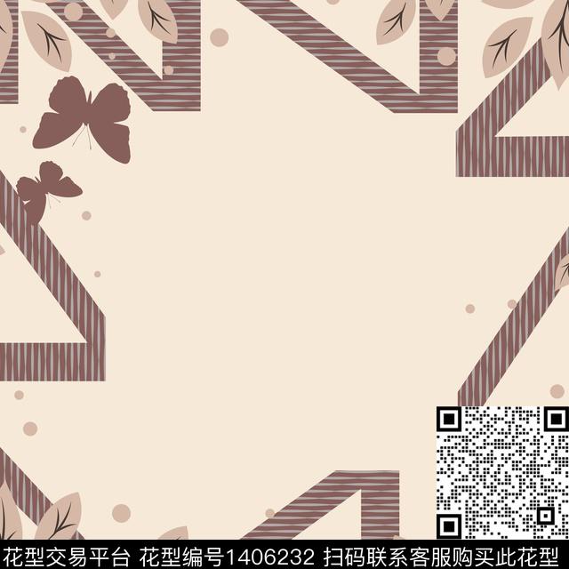 几何绿植树叶大牌风传统印花华亿平台下载（图片编号: 1406232） - 瓦栏（Walan）