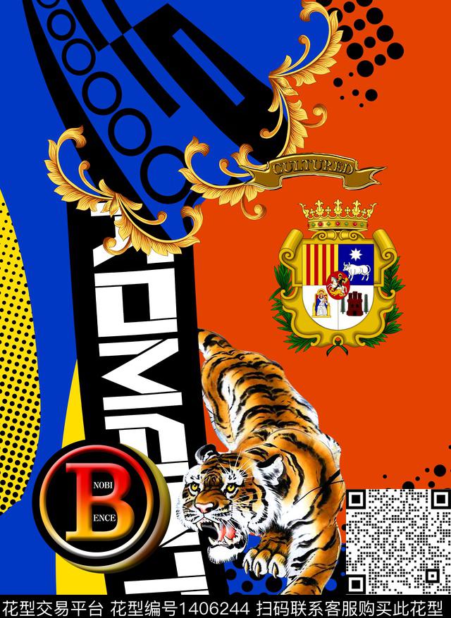 定位花时尚动物花卉数码印花华亿平台下载（图片编号: 1406244） - 瓦栏（Walan）