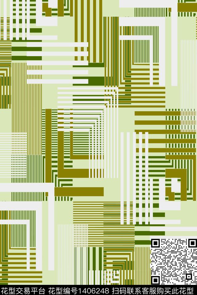大牌风绿色格子传统印花华亿平台下载（图片编号: 1406248） - 瓦栏（Walan）