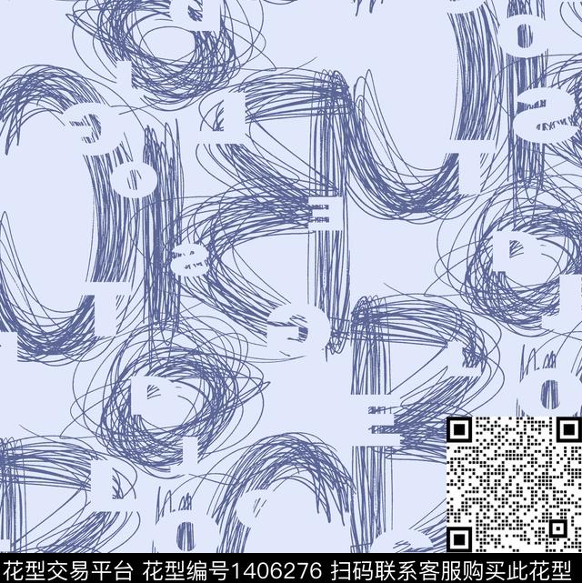 线条字母新品传统印花华亿平台下载（图片编号: 1406276） - 瓦栏（Walan）