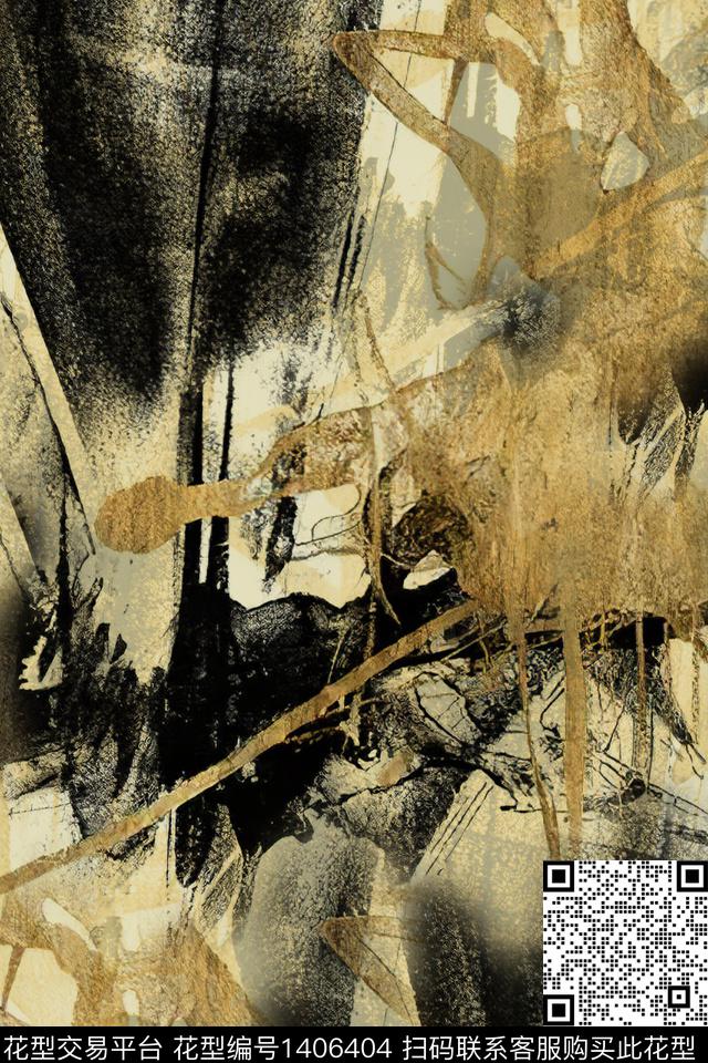 水彩肌理抽象花卉数码印花华亿平台下载（图片编号: 1406404） - 瓦栏（Walan）
