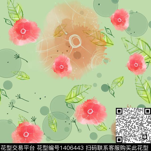 花卉大牌风小碎花数码印花华亿平台下载（图片编号: 1406443） - 瓦栏（Walan）