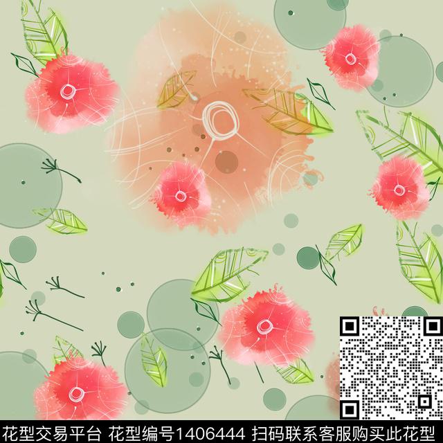 花卉大牌风小碎花数码印花华亿平台下载（图片编号: 1406444） - 瓦栏（Walan）