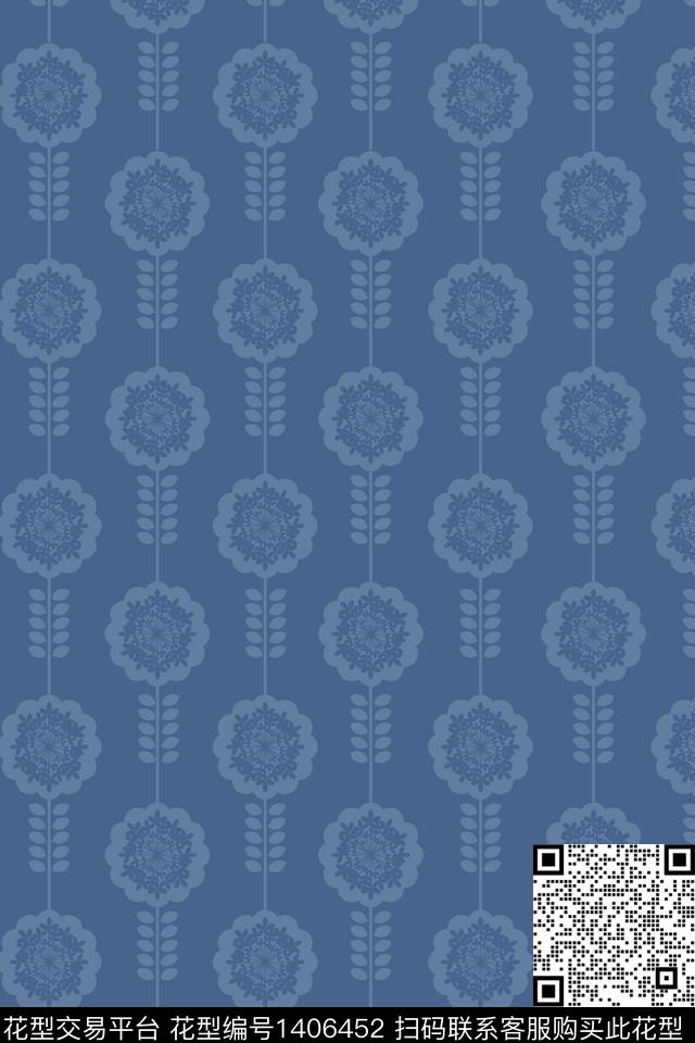 民族花卉几何民族风数码印花华亿平台下载（图片编号: 1406452） - 瓦栏（Walan）